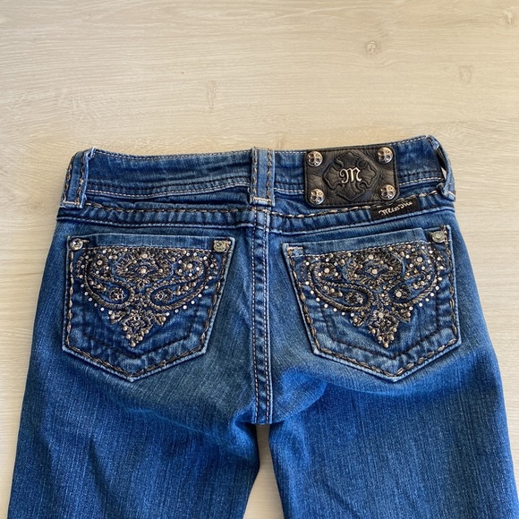 Miss Me Women's Skinny Jeans JPW5123SK-4 Dark Wash Embellished Pockets Size 23 - Picture 2 of 9